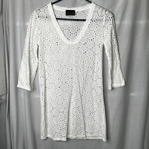 Jordan Taylor Collection White Elbow Sleeve Coverup S